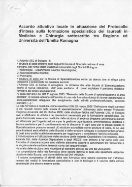 Accordo attuativo locale in attuazione del Protocollo d`intesa sulla