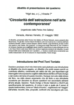 "Circolarità dell`astrazione nell`arte