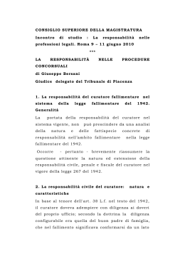 Relazione Bersani CSM 2010 - ordine dei dottori commercialisti e