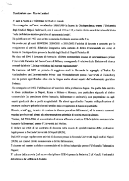 Curriculum Avv. Mario Lettieri - Comune di Rieti