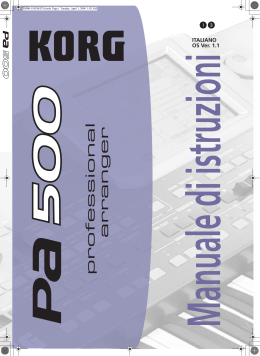 KORG Pa500 1.1 Manuale di istruzioni (I3)