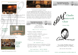 The Claudio Monteverdi Choir of Crema Official Brochure