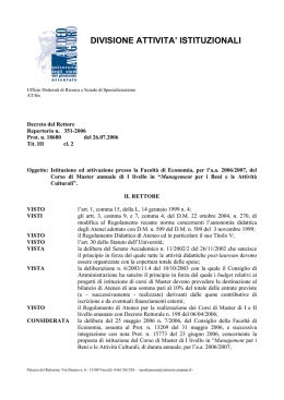 Decreto rettorale - facolta` di economia
