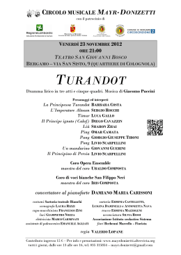 ore 21.00 Turandot - Circolo musicale Mayr-Donizetti