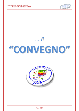 il “CONVEGNO” Agesci Lazio - 1° Convegno Organizzazione