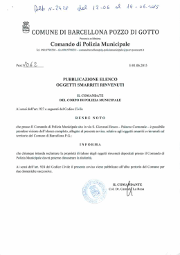 elenco oggetti smarriti rinvenuti del 3 giugno 2015