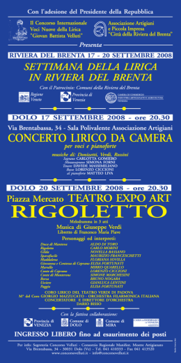 Il . Voci Nuove della Lirica &reg; e Pmcola Impresa