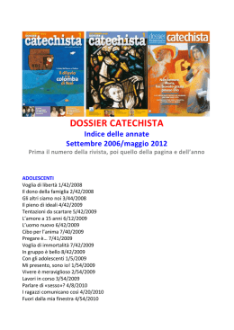 Settembre 2006 - Dossier Catechista