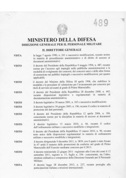 16° avanzamento Primo M.llo - Decreto n. 489 del 07.02.2013