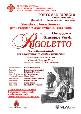 Serata di beneficenza Omaggio a Giuseppe Verdi