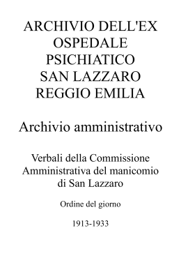 Verbali CDA San Lazzaro - Anni 1913-1933