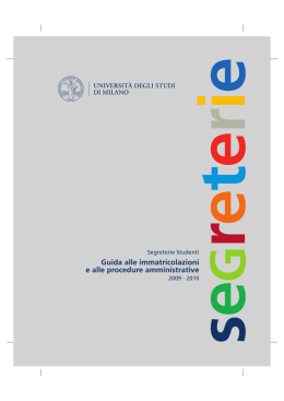 Guida Segreterie - Università degli Studi di Milano