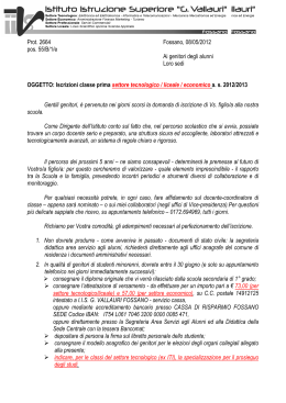Prot. 2664 Fossano, 08/05/2012 pos. 55/B/1/e Ai genitori