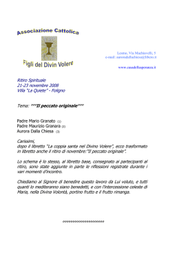 Il peccato originale - Casa della Speranza della Divina Volont&agrave;