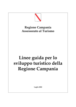 Linee guida per lo sviluppo turistico della Regione Campania