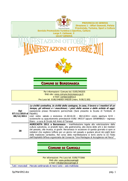 Calendario manifestazioni ottobre 2011