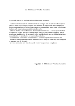 Les Biblioth&egrave;ques Virtuelles Humanistes Extrait de la convention