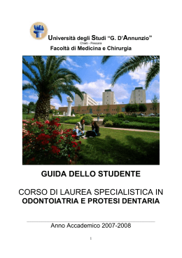 Programma di Protesi Dentaria I - Università degli Studi "G. d