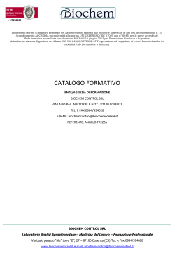 Catalogo Formativo - Biochem Control srl