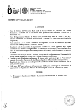 1506 Area Processi Formativi ` Dirigente Via Bafﬁ, 2