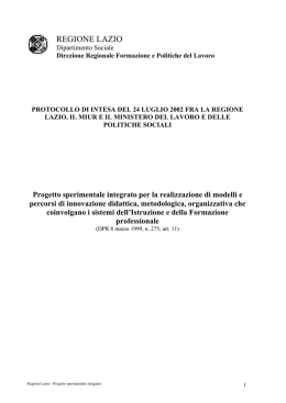 Protocollo di intesa tra Regione Lazio