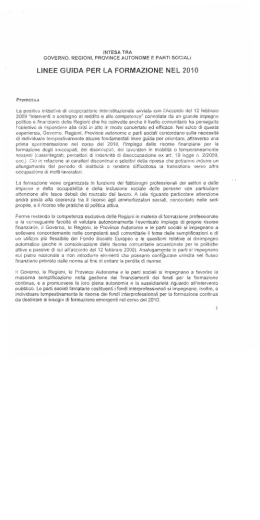 Linee guida per la formazione 2010
