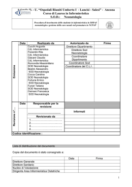 l Documento ULTIMA progetto TIN - Facolt&agrave; di Medicina e Chirurgia