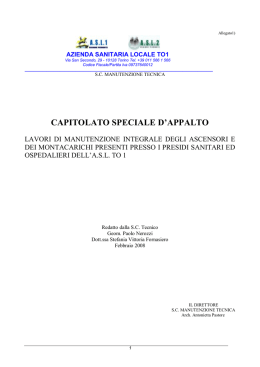 Capitolato - Azienda Sanitaria Locale TO1