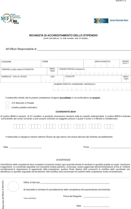 richiesta accreditamento stipendio