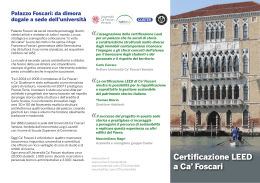Certificazione LEED a Ca` Foscari - Università Ca` Foscari di Venezia