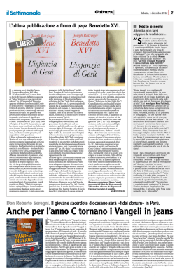 Anche per l`anno C tornano i Vangeli in jeans