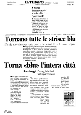 Tornano tutte le strisce blu - Agenzia per il controllo e la qualit&agrave; dei