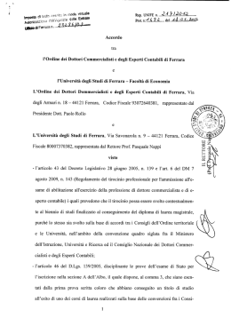 accordo commercialisti - Università degli Studi di Ferrara