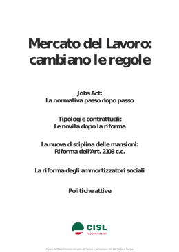 Mercato del Lavoro cambiano le regole libro per sito