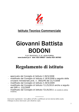 Regolamento di Istituto a.s. 2011/2012