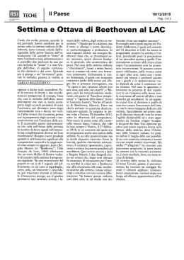 Settima e Ottava di Beethoven al LAC