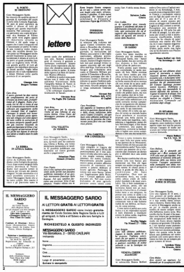 Page 1 Il.. P&Uuml;ET&Uuml; DI DE [STiiND l:an Messaggero Sardo. lio