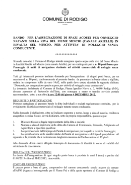 Bando assegnazione spazi acquei