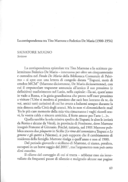 La corrispondenza tra Tito Marrone e Federico De