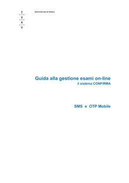 SMS e OTP Mobile - Università Iuav di Venezia