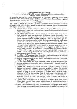 TRIBUNALE di CASTROVH.LARI Procedura esecutiva n. 33103