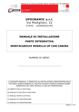 manuale di installazione parte integrativa montacarichi