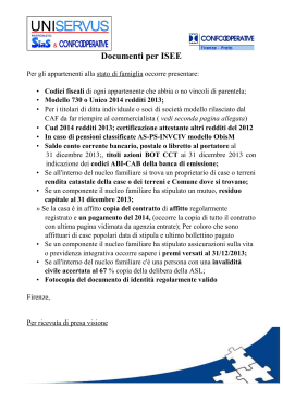 documenti necessari per isee 2014 redditi 2013 - Firenze