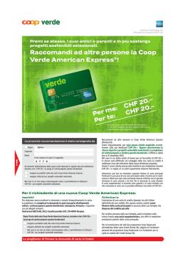 Raccomandi ad altre persone la Coop Verde American Express