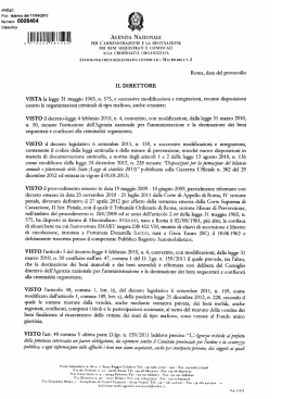 Decreto di destinazione.