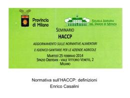 Normativa sull`HACCP: definizioni