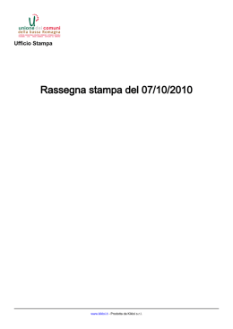 07 ottobre 2010 - Unione dei Comuni della Bassa Romagna