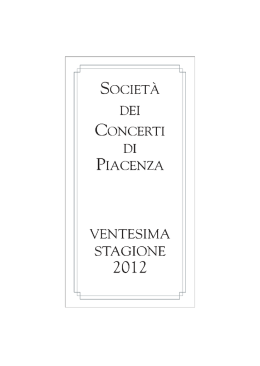 Libretto dei concerti - Reggio Iniziative Culturali