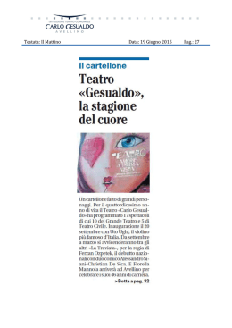 Testata: Il Mattino Data: 19 Giugno 2015 Pag.: 27
