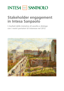 Stakeholder engagement in Intesa Sanpaolo